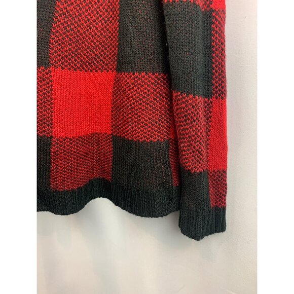No Boundaries Red Plaid Hooded Cardigan M With Sherpa Lining - Picture 4 of 6